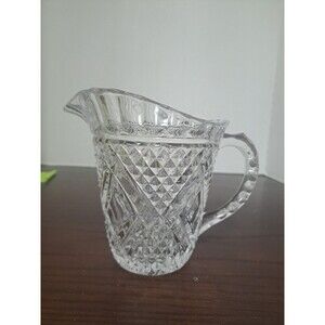 1985 FTD Diamond Pattern Clear Glass Pitcher